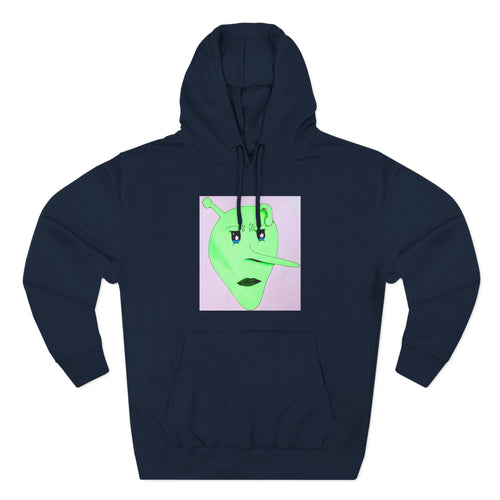 Alien Pinocchio Face Hoodie — Cute Green Alien Graphic Pullover