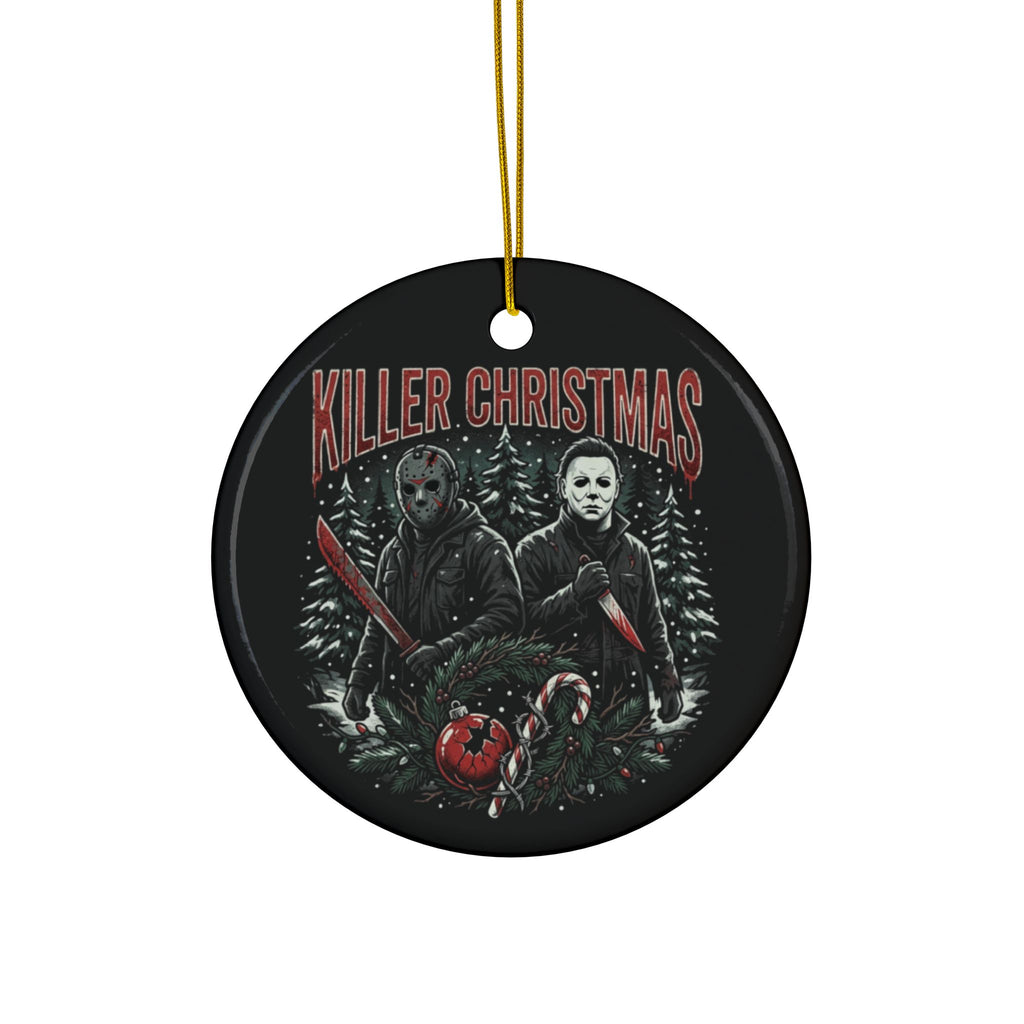 Killer Christmas Ceramic Ornaments, 2-Side Print, (1pc, 3pcs, 5pcs, 10pcs)