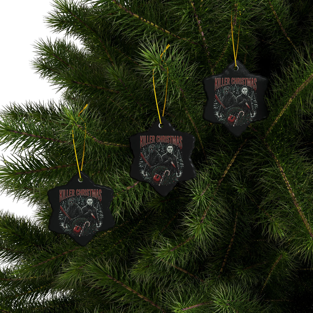 Killer Christmas Ceramic Ornaments, 2-Side Print, (1pc, 3pcs, 5pcs, 10pcs)