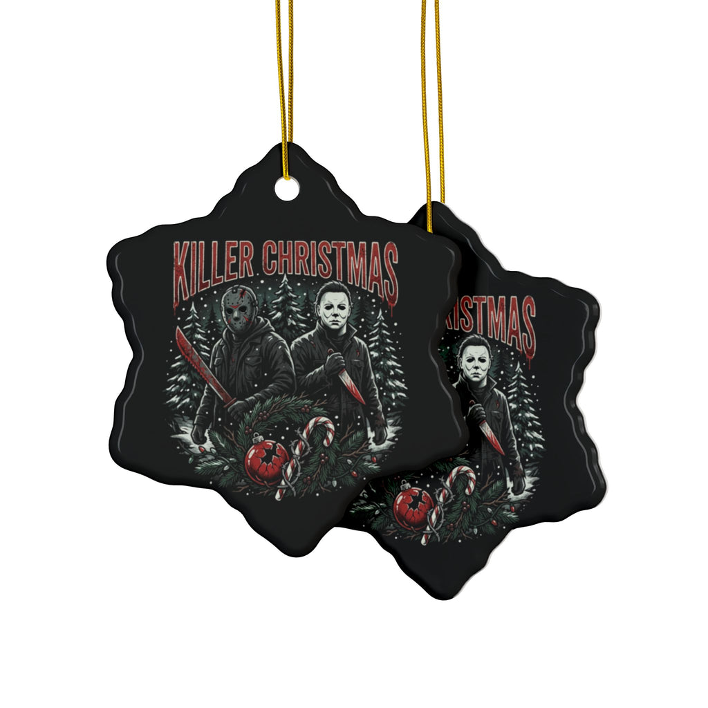 Killer Christmas Ceramic Ornaments, 2-Side Print, (1pc, 3pcs, 5pcs, 10pcs)