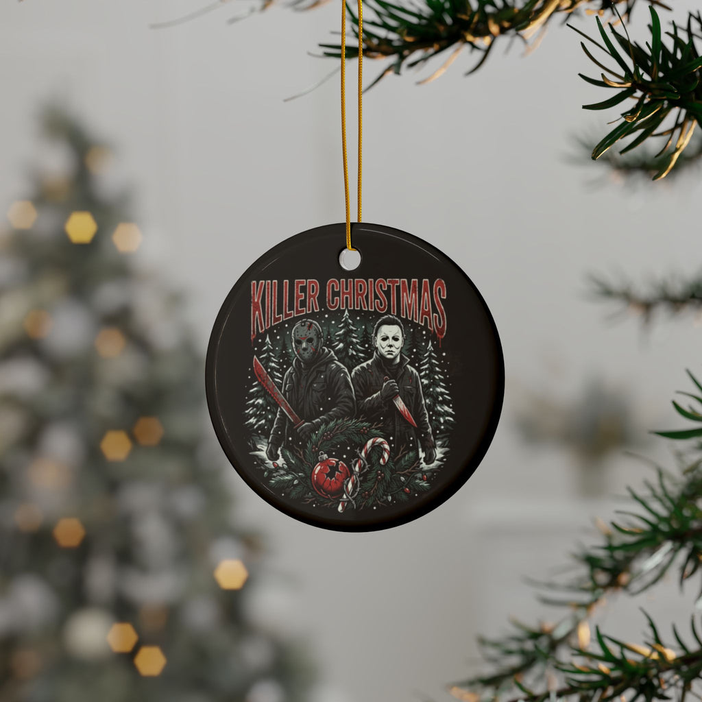 Killer Christmas Ceramic Ornaments, 2-Side Print, (1pc, 3pcs, 5pcs, 10pcs)