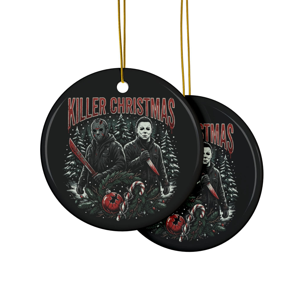 Killer Christmas Ceramic Ornaments, 2-Side Print, (1pc, 3pcs, 5pcs, 10pcs)