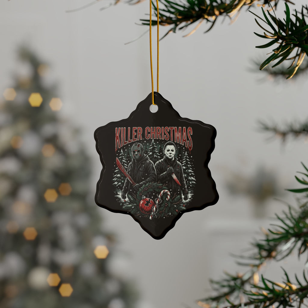 Killer Christmas Ceramic Ornaments, 2-Side Print, (1pc, 3pcs, 5pcs, 10pcs)